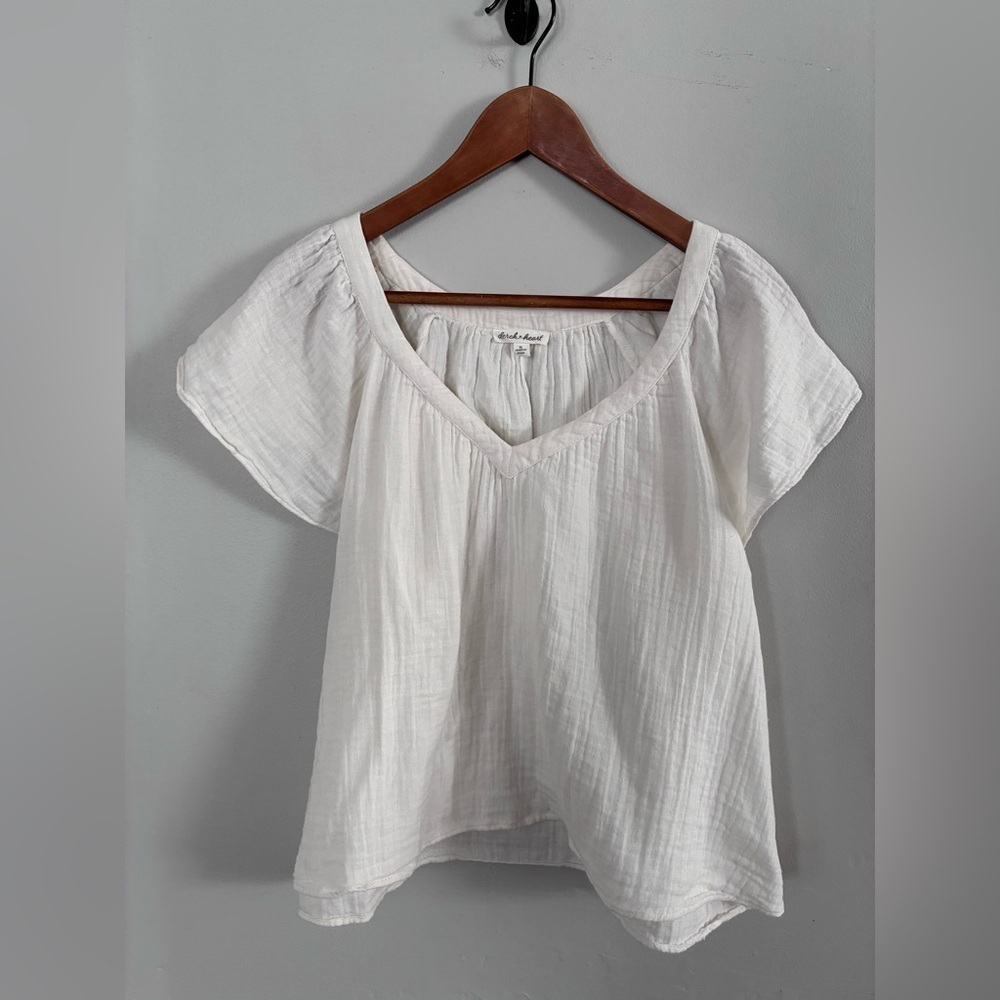 Derek Heart Ivory Cotton Boho  Cottagecore Blouse Sz X Large